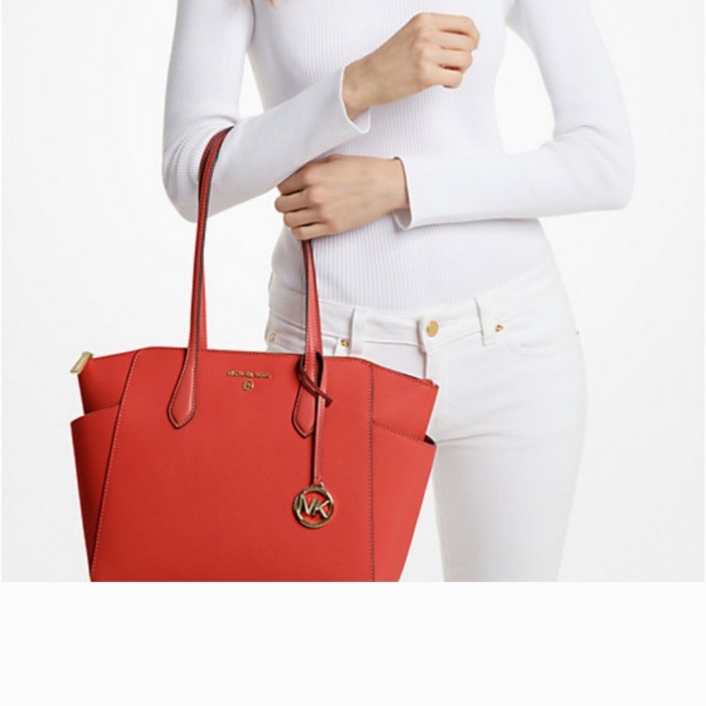 Michael Kors Marilyn Medium Saffiano Leather Tote Bag - Picture 3 of 16
